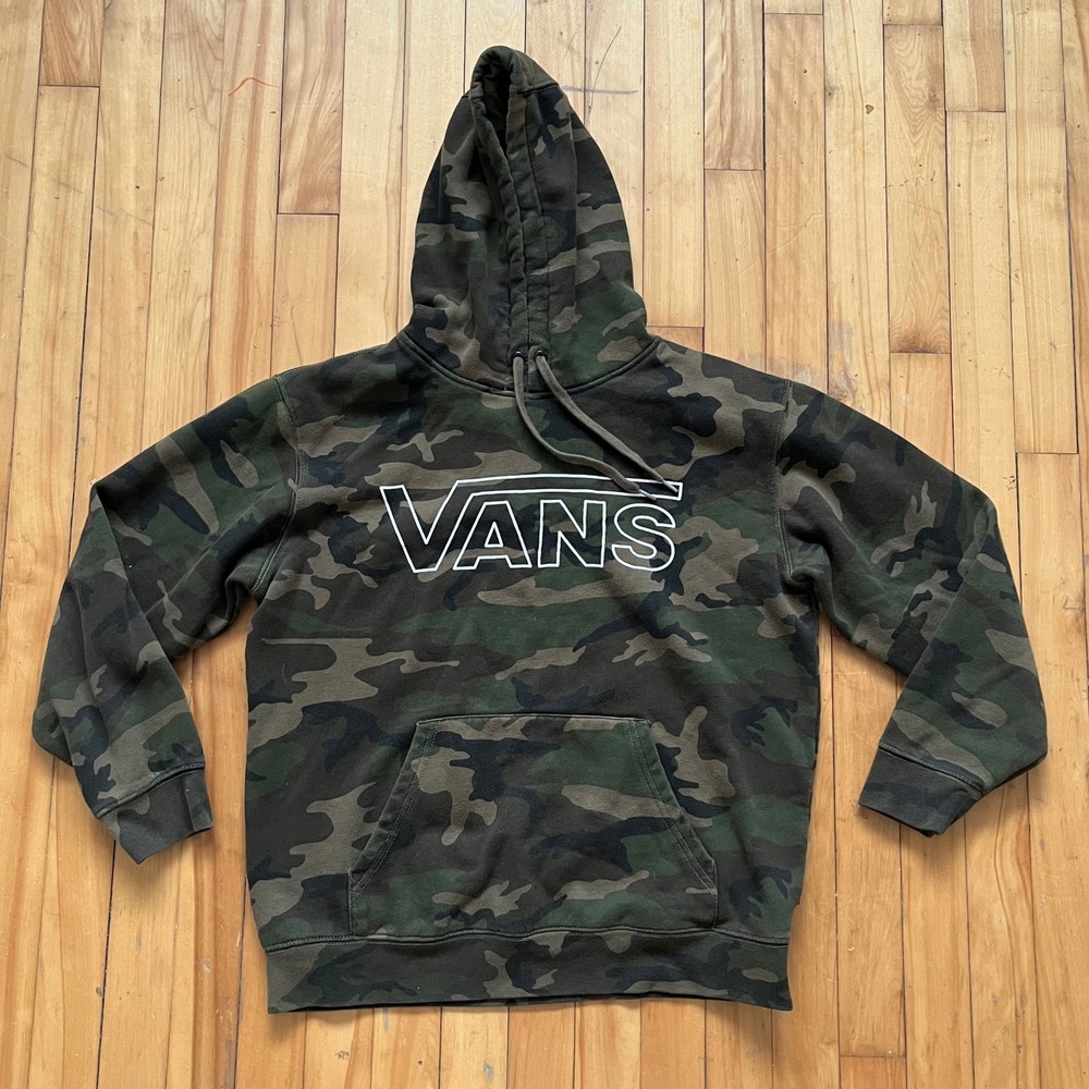 Vans Camo Pullover Hoodie Sweatshirt Mens Large Off The Wall Casual Streetwear